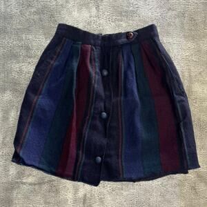 Vintage TJ Retro Striped Wool Mini Skirt